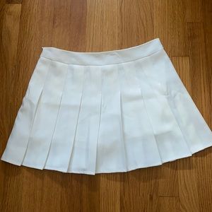 White pleated skirt